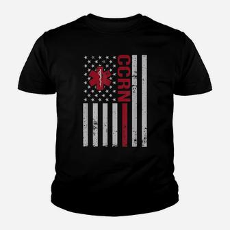 Ccrn Critical Care Registered Nurse Usa Flag Youth T-shirt | Crazezy DE