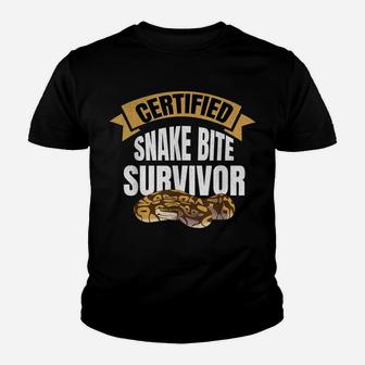 Certified Snake Bite Survivor | Funny Get Well Soon Gift Youth T-shirt | Crazezy UK