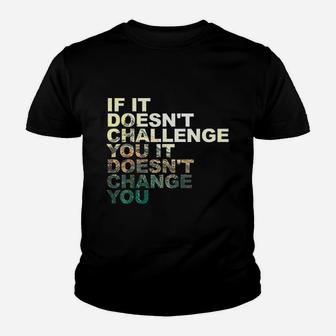 Challenge Yourself Motivational Quote Exercise Fitness Gym Youth T-shirt | Crazezy