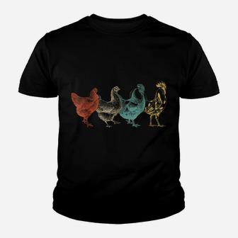 Chicken Vintage T Shirt Funny Farm Poultry Farmer Gifts Tees Youth T-shirt | Crazezy