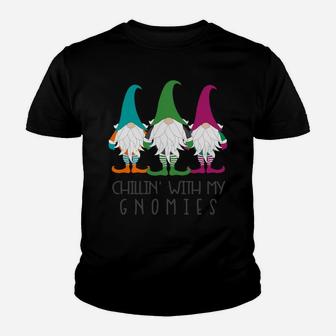 Chillin With My Gnomies Garden Gnome Lawn Care Christmas Sweatshirt Youth T-shirt | Crazezy DE