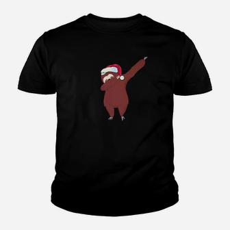 Christmas Dabbing Sloth Dab Dance Gifts Girls Boys Youth T-shirt | Crazezy