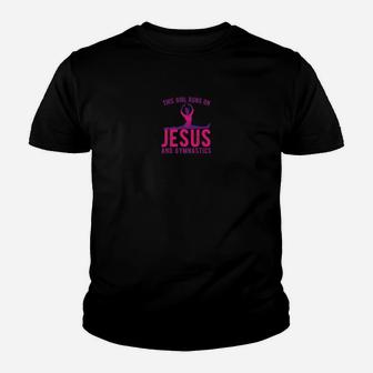 Church This Girl Runs On Gymnastics Jesus God Tee Youth T-shirt | Crazezy