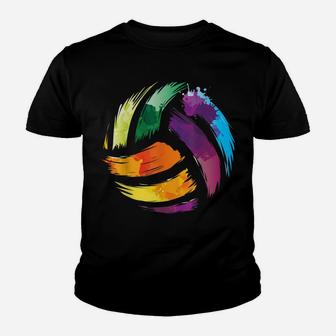 Colorful Volleyball | Cute Colorsplash Ball Gift Youth T-shirt | Crazezy UK