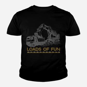 Construction Shirts Excavator & Dump Truck Youth T-shirt | Crazezy