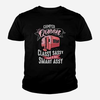 Cool Camper Queen Classy Sassy Smart Assy Funny Camping Gift Youth T-shirt | Crazezy AU