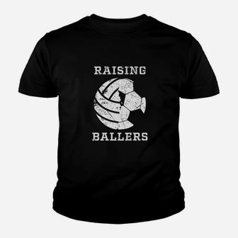 Cool Raising Ballers Men Soccer Volleyball Dad Gifts Youth T-shirt | Crazezy