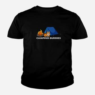 Corgi Camping Buddies Funny Dog Camper Youth T-shirt | Crazezy