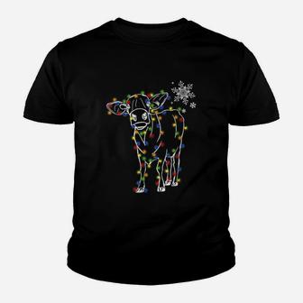 Cow Christmas Light Tree Cow Xmas Snow Lover Youth T-shirt | Crazezy AU