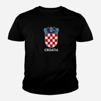 Croatia Soccer National Team Football Crest Retro Graphic Youth T-shirt | Crazezy