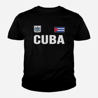 Cuba T-shirt Cuban Flag Tee Retro Soccer Jersey Style Youth T-shirt | Crazezy