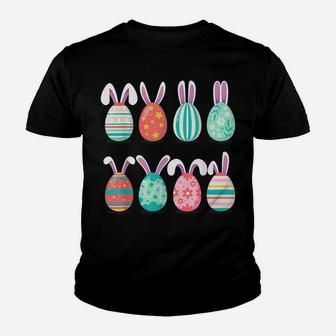 Cute Eggs Easter Day Family Matching Pajama Egg Hunting Youth T-shirt | Crazezy DE