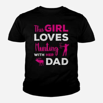 Cute Girls Hunting Gift Dad Daughter Hunting Buddy Hunter Youth T-shirt | Crazezy