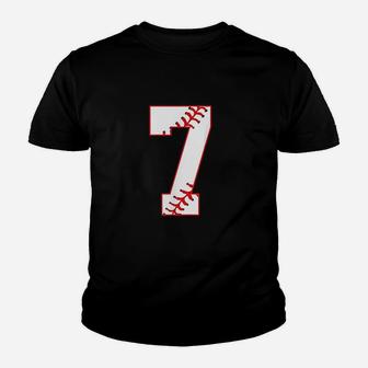Cute Seventh Birthday Party 7th Baseball Youth T-shirt | Crazezy