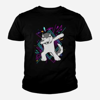 Dab Dabbing Husky Hund Dog Dancing Trend Geschenk Youth T-shirt | Crazezy