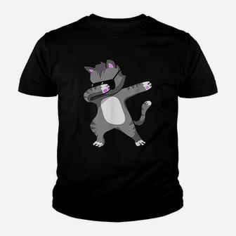 Dabbing Cat Funny Cat Dab Dance Gift Youth T-shirt | Crazezy