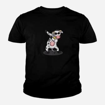 Dabbing Dancing Cow Funny Dabbing Animal Gif Youth T-shirt | Crazezy