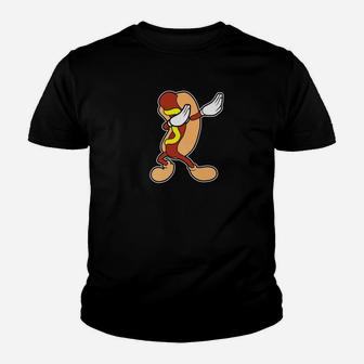 Dabbing Hot Dog Funny Hotdog Dab Weenie Dance Summer Food Premium Youth T-shirt | Crazezy