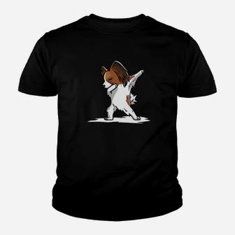 Dabbing Papillon Dab Dance Funny Dog Gift Premium Youth T-shirt | Crazezy