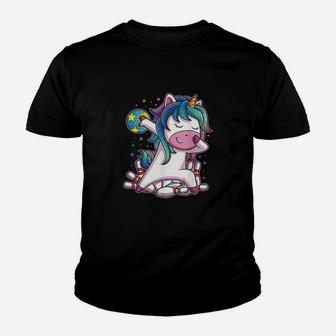 Dabbing Unicorn Bowling Birthday Party Gift For Girls Youth T-shirt | Crazezy