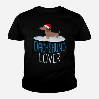 Dachshund Lover Christmas Holidays Weiner Dog Tee Youth T-shirt | Crazezy UK