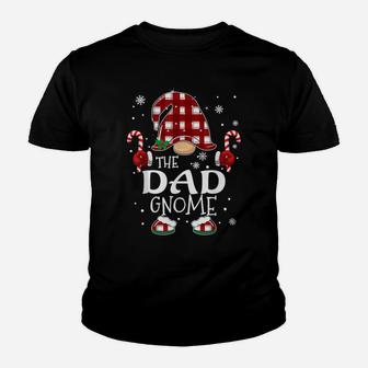 Dad Gnome Buffalo Plaid Christmas Tree Family Xmas Youth T-shirt | Crazezy