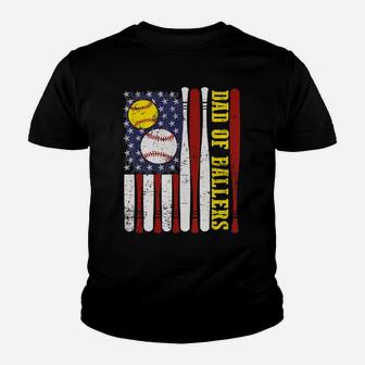 Dad Of Ballers T Shirt Funny Baseball Softball Gift From Son T-shirt Youth T-shirt | Crazezy