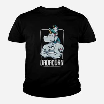 Dadacorn - Proud Unicorn Dad And Baby Best Papa Ever Youth T-shirt | Crazezy UK
