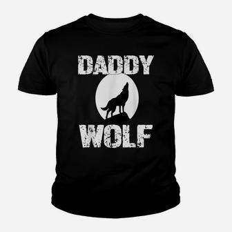 Daddy Wolf Shirt Matching Family Tribe Wolves Moon Dad Youth T-shirt | Crazezy CA
