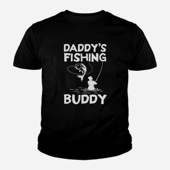 Daddys Fishing Buddy Funny Dad Father Day Youth T-shirt | Crazezy