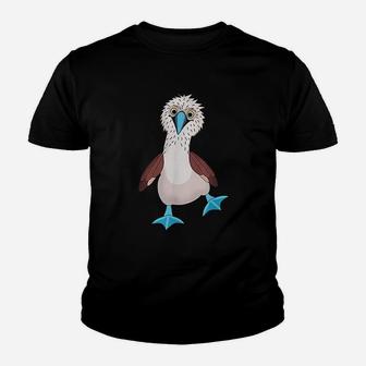 Dancing Booby Sea Bird Footed Blue Feet Drawing Youth T-shirt | Crazezy