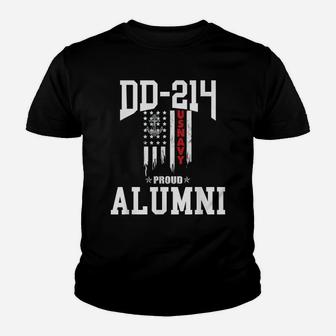 Dd 214 Alumni Us Military Veteran Navy Vintage Us Flag Youth T-shirt | Crazezy