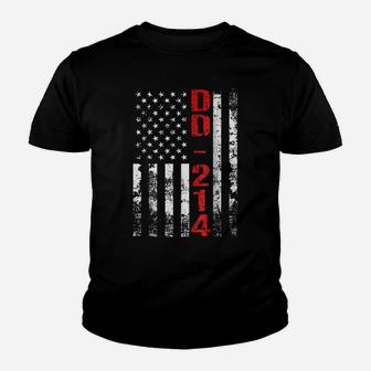 Dd-214 Us Alumni American Flag Vintage Youth T-shirt | Crazezy
