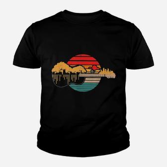 Disc Golf Flying Disc Sunset Guitar Classic Youth T-shirt | Crazezy