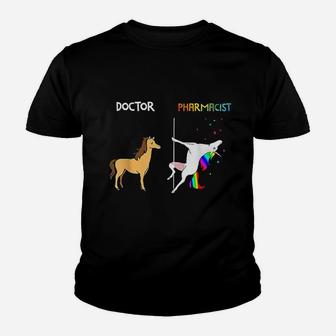 Doctor Vs Pharmacist Unicorn Dancing Nurse Day Youth T-shirt | Crazezy DE