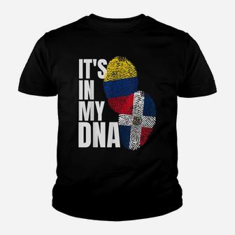 Dominican And Colombian Mix Dna Flag Heritage Gift Youth T-shirt | Crazezy CA