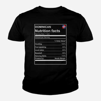 Dominican Nutrition Facts PREMIUM Tshirt Dominican Republic Youth T-shirt | Crazezy DE