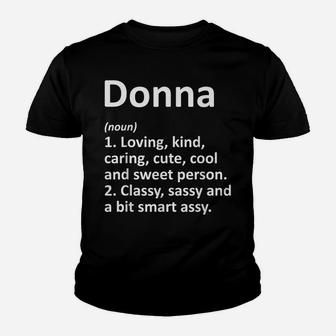 Donna Definition Personalized Name Funny Birthday Gift Idea Youth T-shirt | Crazezy AU