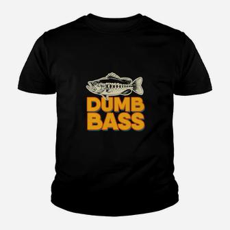Dumb Bass Vintage Joke Fishing Fisher Youth T-shirt | Crazezy DE
