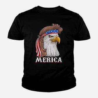Eagle Mullet 4Th Of July Usa American Flag Merica Youth T-shirt | Crazezy