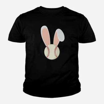 Easter Rabbit Bunny Ears Baseball Sports Holiday Youth T-shirt | Crazezy