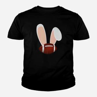 Easter Rabbit Bunny Ears Football Sports Holiday Cartoon Premium Youth T-shirt | Crazezy