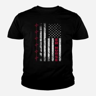 ER Nurse American Flag Proud To Be A Emergency Room Nurse Youth T-shirt | Crazezy