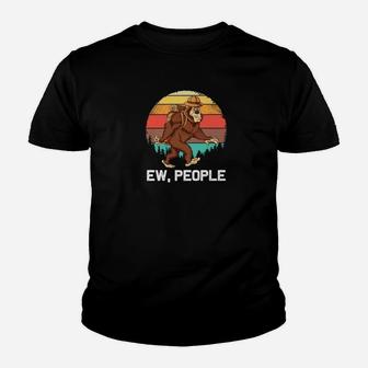 Ew People Bigfoot Retro Sunset Hiking Outdoors Youth T-shirt | Crazezy