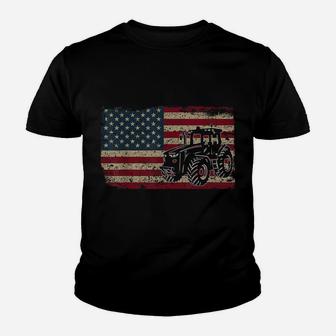 Farm Tractors Usa Flag Patriotic Farming Gift Youth T-shirt | Crazezy AU