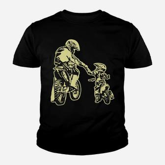 Father And Son Dirt Bike Racer Dirt Road Racing Motorbike Youth T-shirt | Crazezy CA