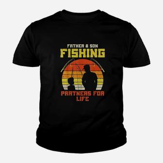 Father Son Fishing Partners For Life Retro Matching Dad Youth T-shirt | Crazezy DE
