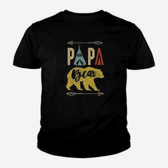 Fathers Day Gift For Camper Camping Lover Vintage Papa Bear Premium Youth T-shirt | Crazezy UK