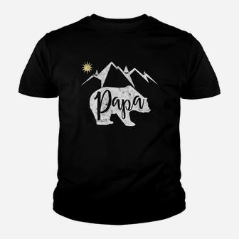 Fathers Day Papa Bear Mountain Hiking Camping Gift Tee Youth T-shirt | Crazezy AU