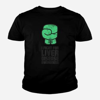Fight - Green Ribbon Liver Disease Awareness Youth T-shirt | Crazezy CA